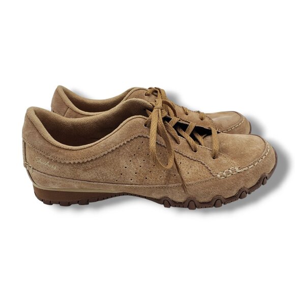 Skechers Relaxed Fit Bikers Contained Sneakers Womens 9 Brown Suede STAIN - Picture 1 of 11